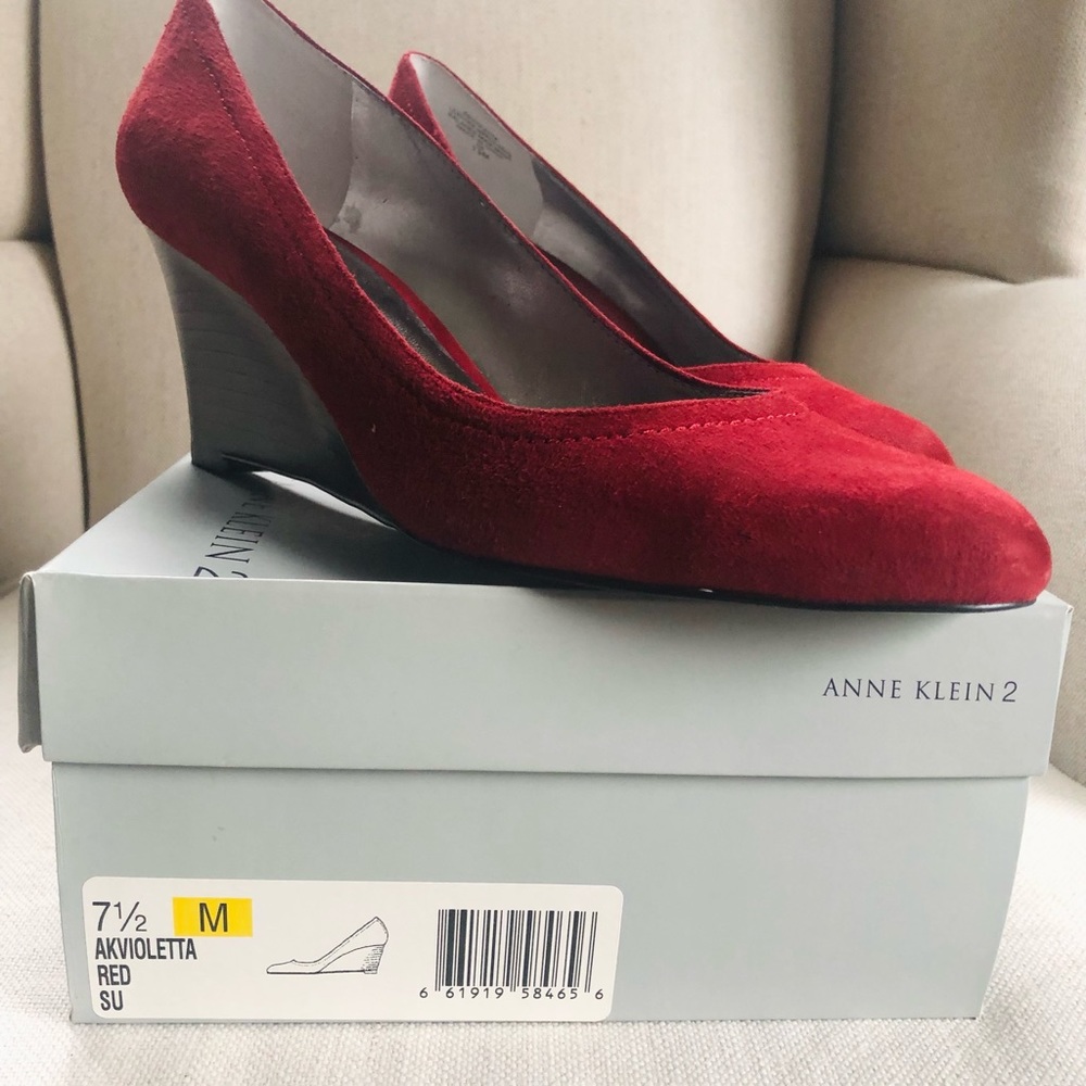 Anne Klein Suede Wedge Shoes